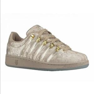 New K-Swiss GOLD CRUSHED VELVET Joyrich 8.5 Designer SHOES